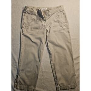 Ann Taylor Loft Marisa Pants Womens Size 2 khaki Leg/ankle Zippers